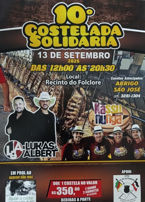 10º Costelada Solidária em Prol do Abrigo São José Promete Festa e Solidariedade em Olímpia