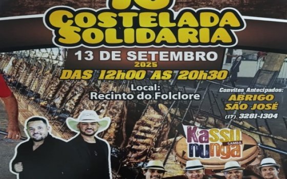 10º Costelada Solidária em Prol do Abrigo São José Promete Festa e Solidariedade em Olímpia